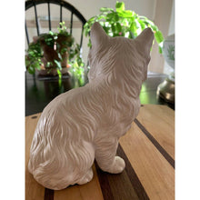 Load image into Gallery viewer, Vintage White Ceramic Cat Figurine 5&quot; Hand Painted Persian Kitty
