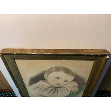 Load image into Gallery viewer, Antique painting figural baby framed portrait
