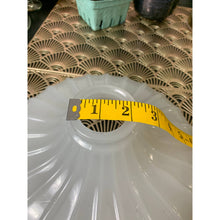 Load image into Gallery viewer, Antique opalescent milk glass hanging pendant lamp shade ribbed 10&quot;
