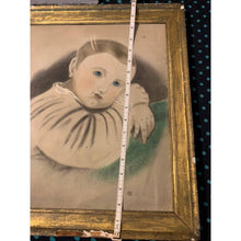 Load image into Gallery viewer, Antique painting figural baby framed portrait
