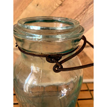 Load image into Gallery viewer, Lightening Mason jar antique vintage bail glass lid canning jar

