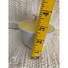 Load image into Gallery viewer, Vintage melamine sugar bowl pale yellow and white dish
