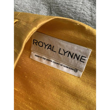 Load image into Gallery viewer, Vintage 60s Royal Lynne Gold Raw Silk Short Sleeve Dress Size 18
