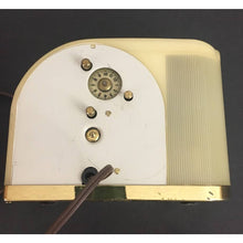 Load image into Gallery viewer, Vintage Westeclox alarm clock yellow Bakelite plastic
