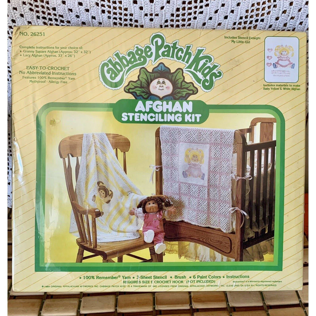 Vintage Cabbage Patch Kids afghan stenciling kit (new old stock)