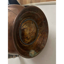 Load image into Gallery viewer, Antique copper coal scuttle bucket with enamel handles
