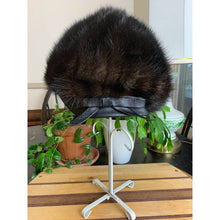 Load image into Gallery viewer, Vintage Betmar mink fur hat with leather brim

