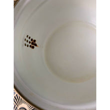 Load image into Gallery viewer, Vintage enamelware metal teapot white painted flowers wood handle
