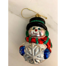 Load image into Gallery viewer, Kurt Adler Polanaise Snowman Christmas tree ornament blown glass
