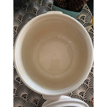 Load image into Gallery viewer, Vintage McCoy #0164 Pottery Striped Bean Pot/Soup Tureen &amp; Underplate No Ladle
