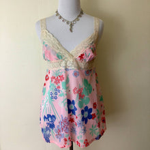 Load image into Gallery viewer, Vintage 1960s lingerie babydoll camisole pink floral
