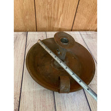 Load image into Gallery viewer, Antique rusty Primitive Tin Push up Style Candle Holder 9&quot;
