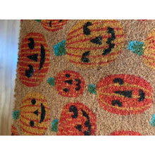 Load image into Gallery viewer, Halloween pumpkin doormat outdoor rug Autumn coconut fiber
