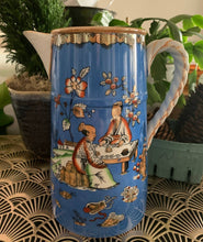 Load image into Gallery viewer, Antique Bates and Walker chinoiserie teapot blue stoneware
