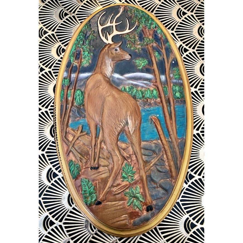 Vintage Holland Mold ceramic wall art deer/buck