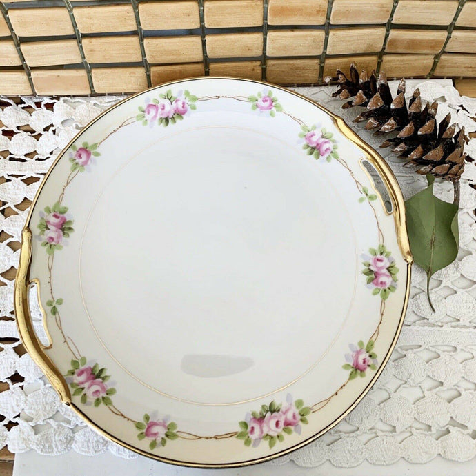 antique porcelain fine china bowl with handles floral gold edges