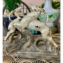 Load image into Gallery viewer, Vintage metal antelope bookends with chippy paint
