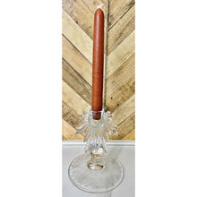 Load image into Gallery viewer, Vintage Fostoria Elegant clear Glass Single Candlestick 6.5&quot; etched base flame
