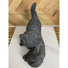 Load image into Gallery viewer, Kittens playing sculpture grey cats plaster resin mold door stop as is
