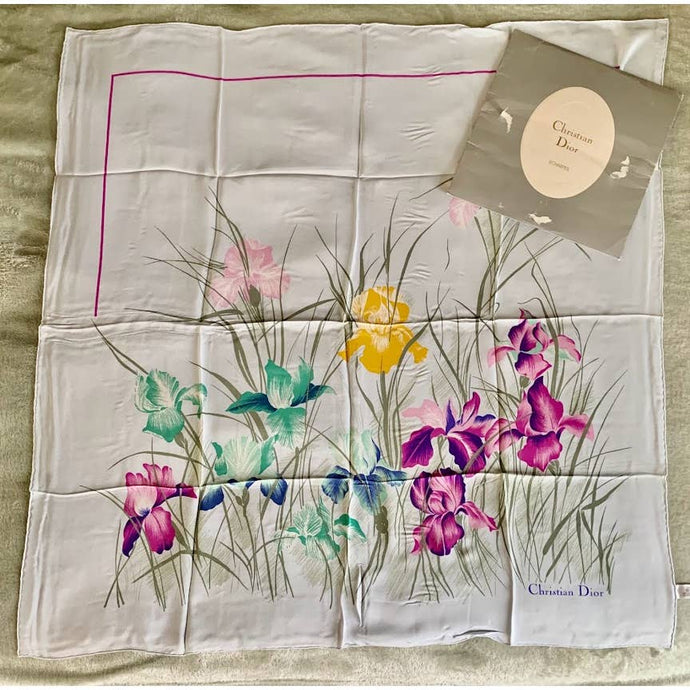 christion dior silk scarf floral print
