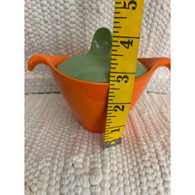 Load image into Gallery viewer, Vintage melamine sugar bowl dish orange green
